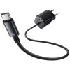 USAMS Ładowarka sieciowa JC Series CC264 30W GaN Fast Charger wbudowanykabel USB-C czarna